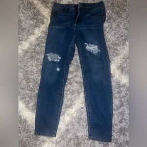 Rewash Blue Skinny Jeans with Distressed Design